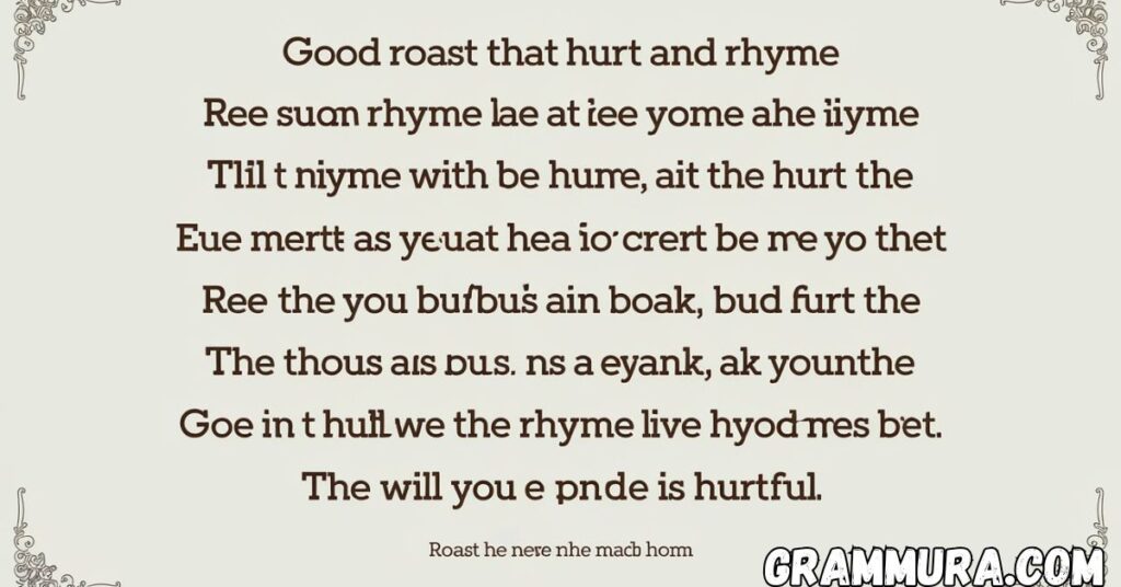 Good Roasts That Hurt and Rhyme