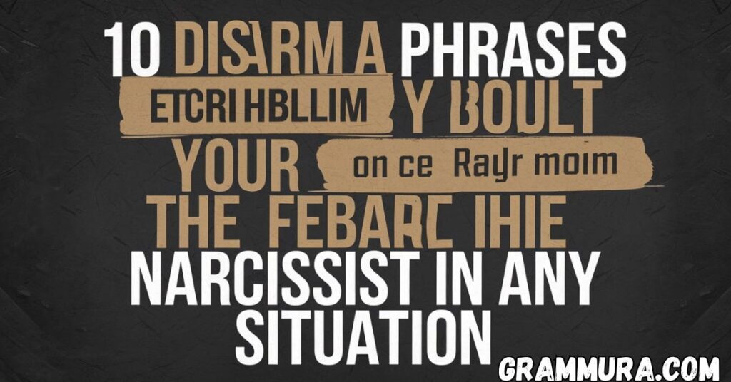 Phrases to Disarm a Narcissist in Any Situation
